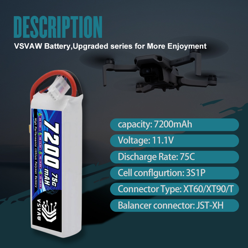 VSVAW 3S Lipo batterie 11.1V 7 - Drone Battery 3S avis et prix