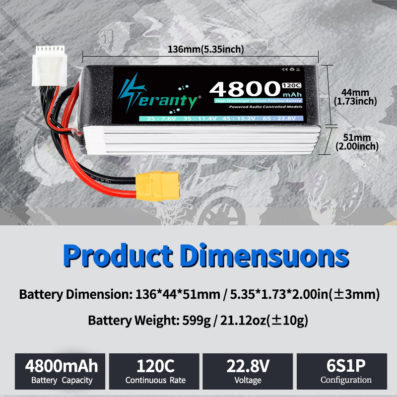 Batterie Lipo TERANTY 6S 4800m - Drone Battery Lipo avis et prix