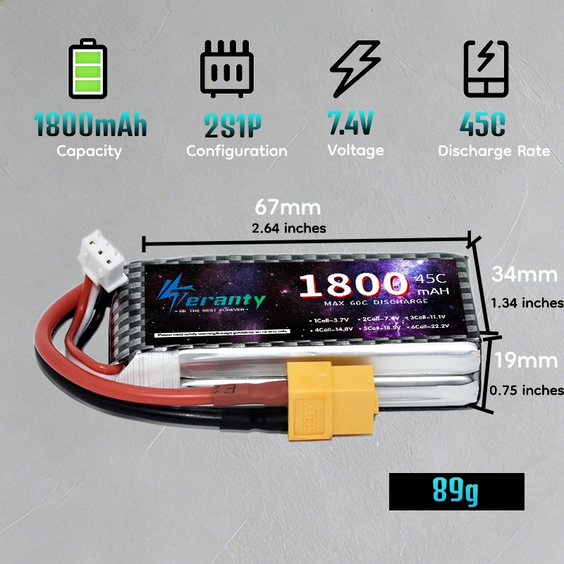Batterie Lipo TERANTY 2S 3S 4S - Drone Battery Lipo avis et prix