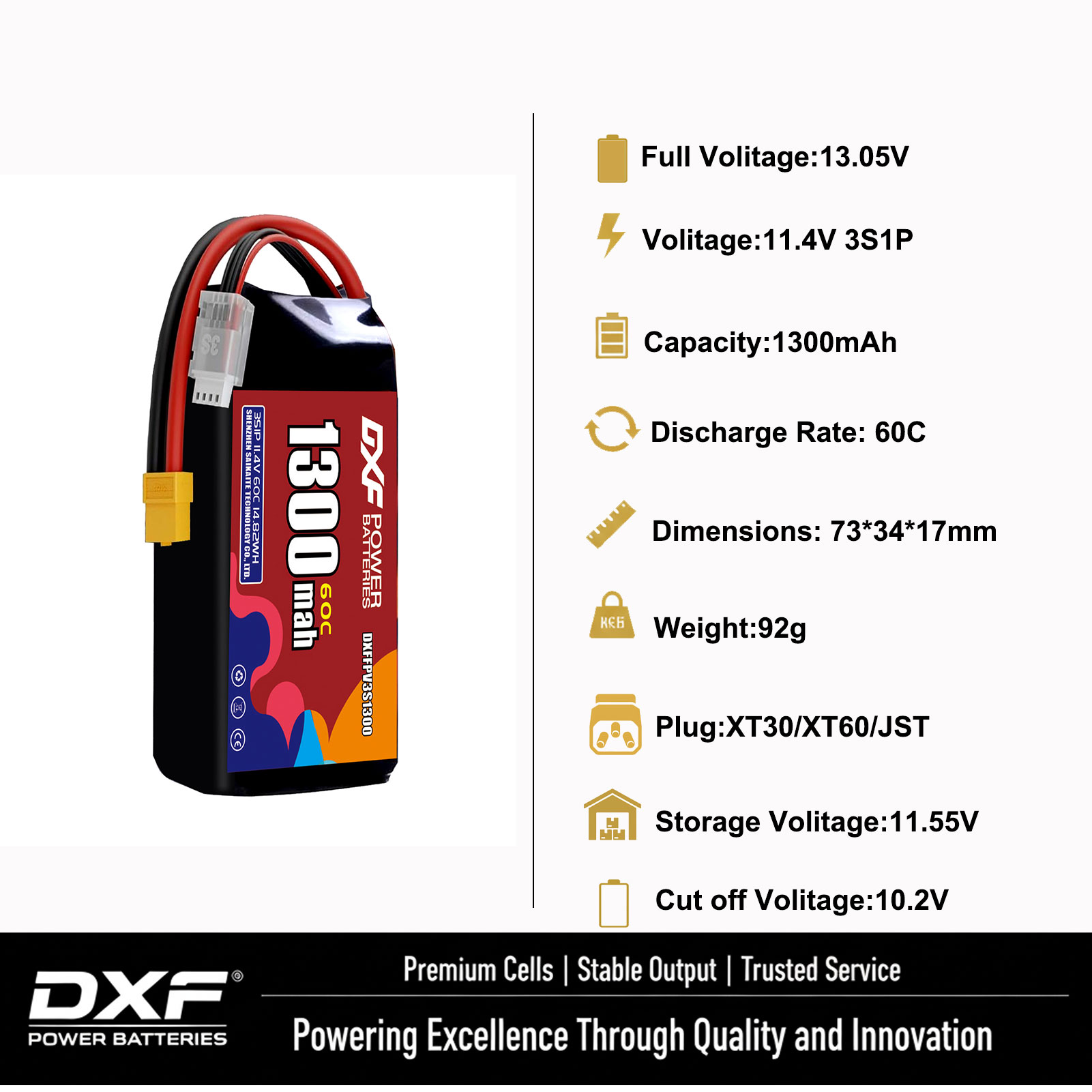 DXF Lipo 3S batterie 11.4V 170 - Drone Battery 3S avis et prix